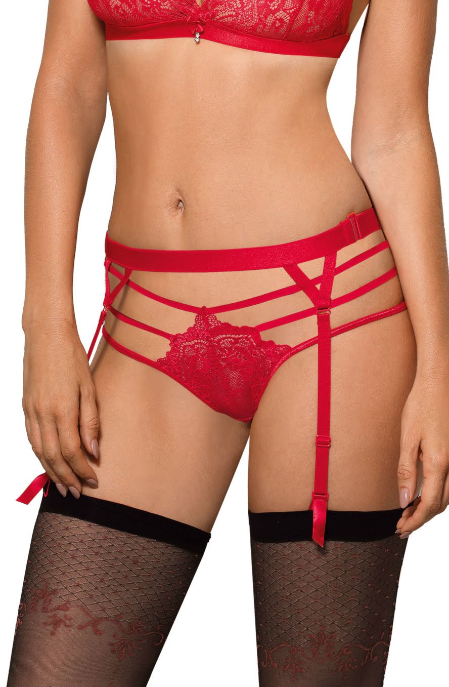 Roza Cyria Red Suspender Belt – Hosiery, view 1 of 8