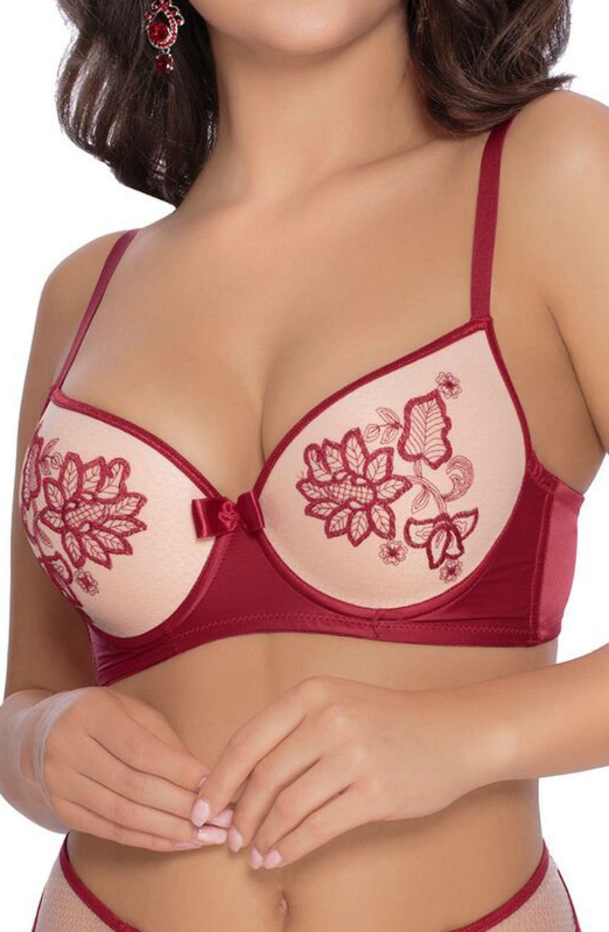 Roza Mehendi Push Up Bra Claret – Lingerie Sets, view 1 of 5