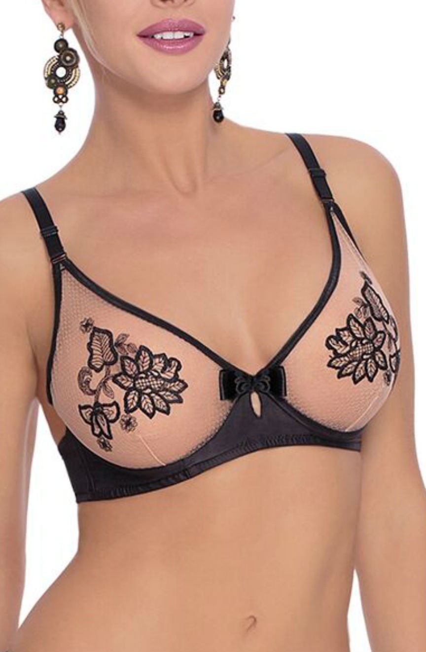 Roza Mehendi Soft Cup Bra Black – Lingerie Sets, view 2 of 5