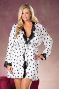 Shirley of Hollywood X25799 Heart Print & Lace Robe – Nightwear, view 1 of 2