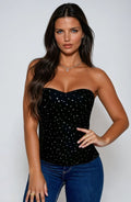 YesX YX895 Sequin Corset Black – Corsets, view 1 of 6