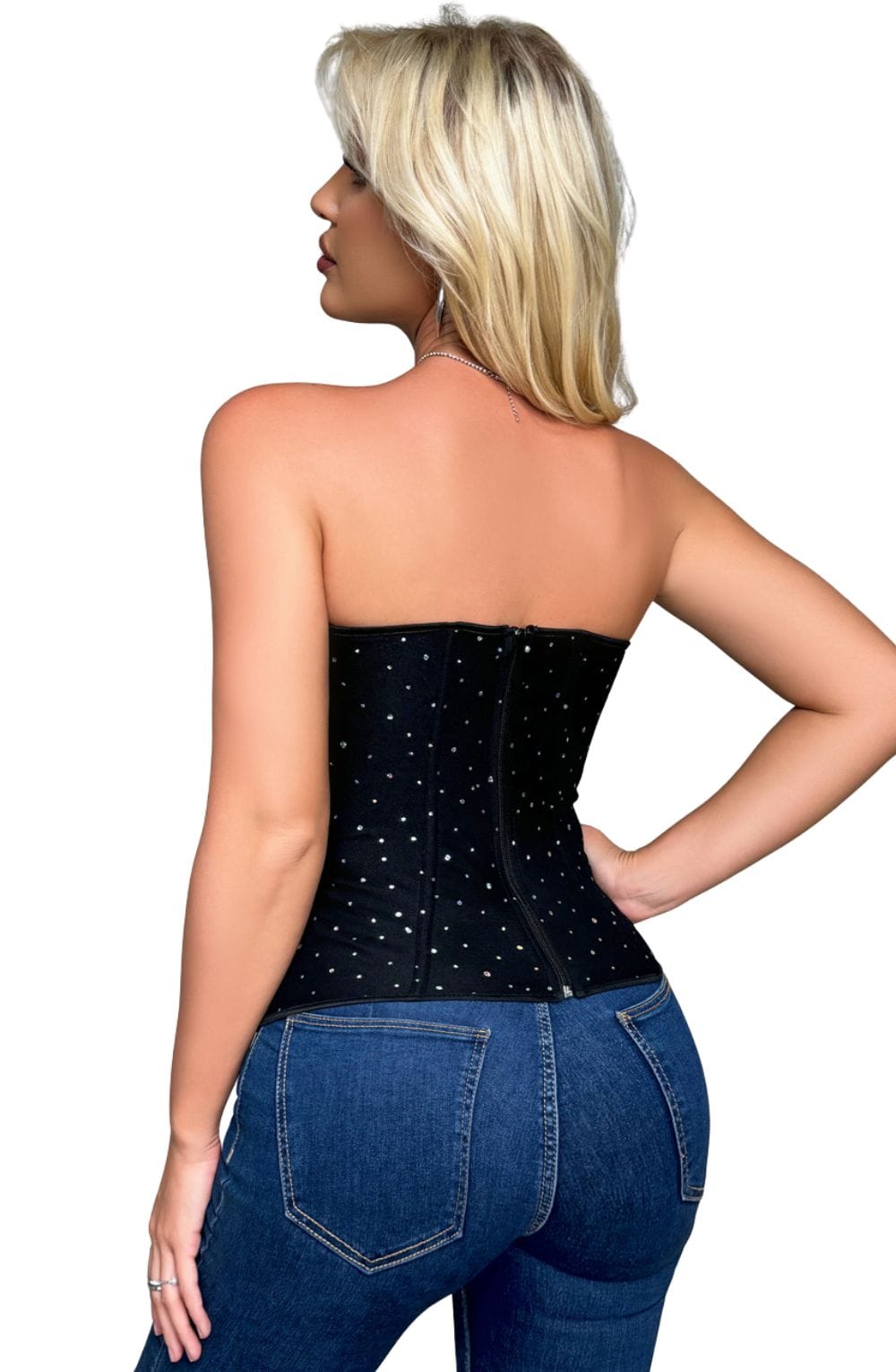 YesX YX895 Sequin Corset Black – Corsets, view 3 of 6