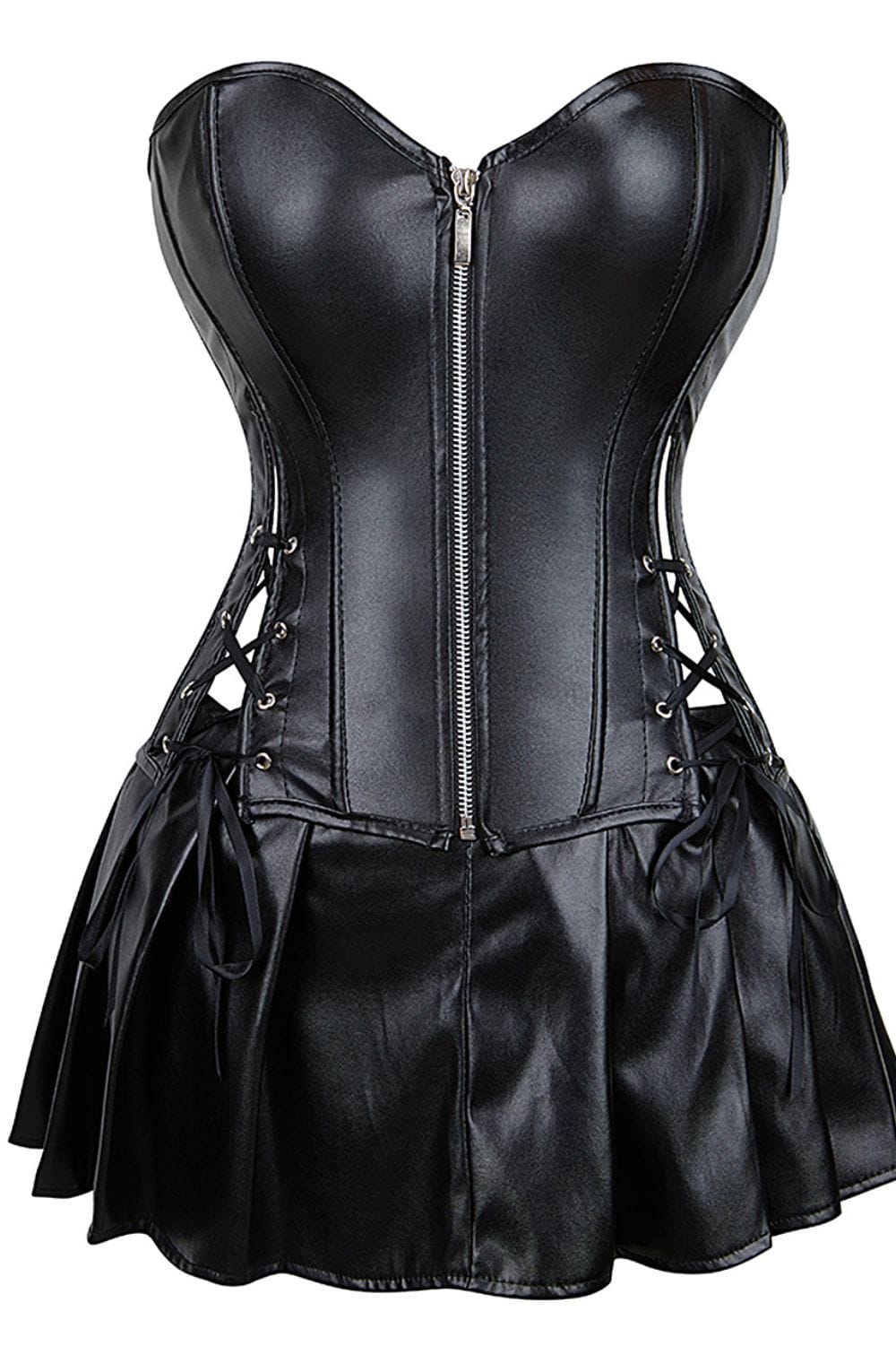 YesX YX897 Faux Leather Corset & Skirt – Corsets, view 2 of 9