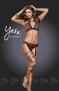 Yesx YX937 3pc Set Leopard/Black – Lingerie Sets, view 1 of 5